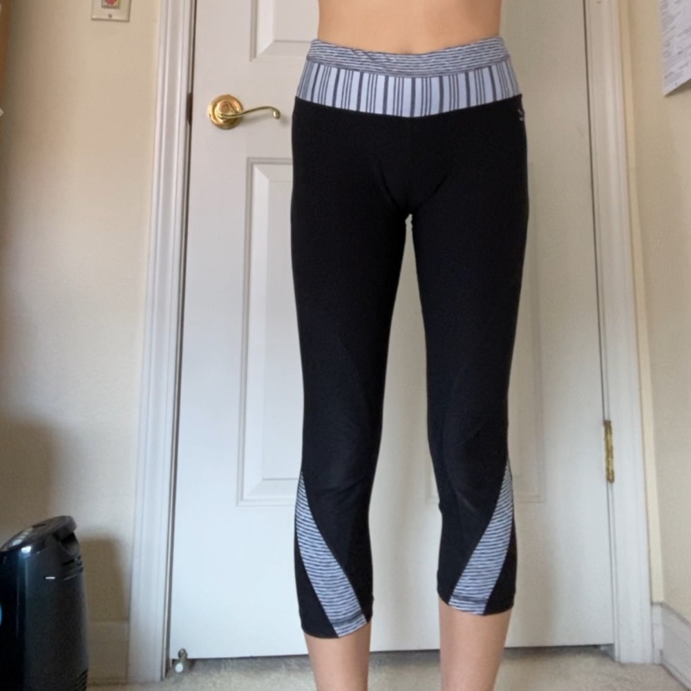 RBX Capri Leggings- Black with white detailing